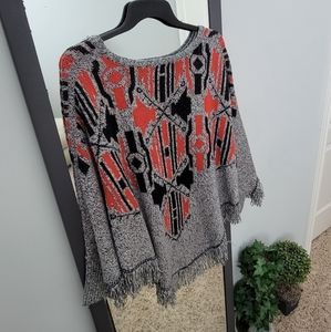 Southwest inspired poncho sweater
